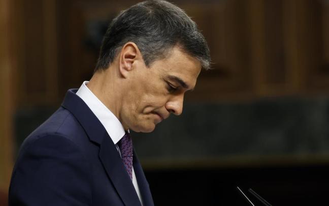 Pedro Sánchez este miércoles ante el pleno del Congreso.