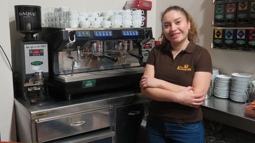 Ana María Reyes, en la cafetería La Kuadrilla