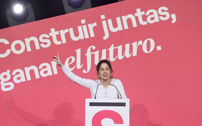 La nueva coordinadora general de Sumar, Lara Hernández, interviene durante la clausura de la Asamblea Estatal de Sumar / EP La nueva coordinadora general de Sumar, Lara Hernández, interviene durante la clausura de la Asamblea Estatal de Sumar
