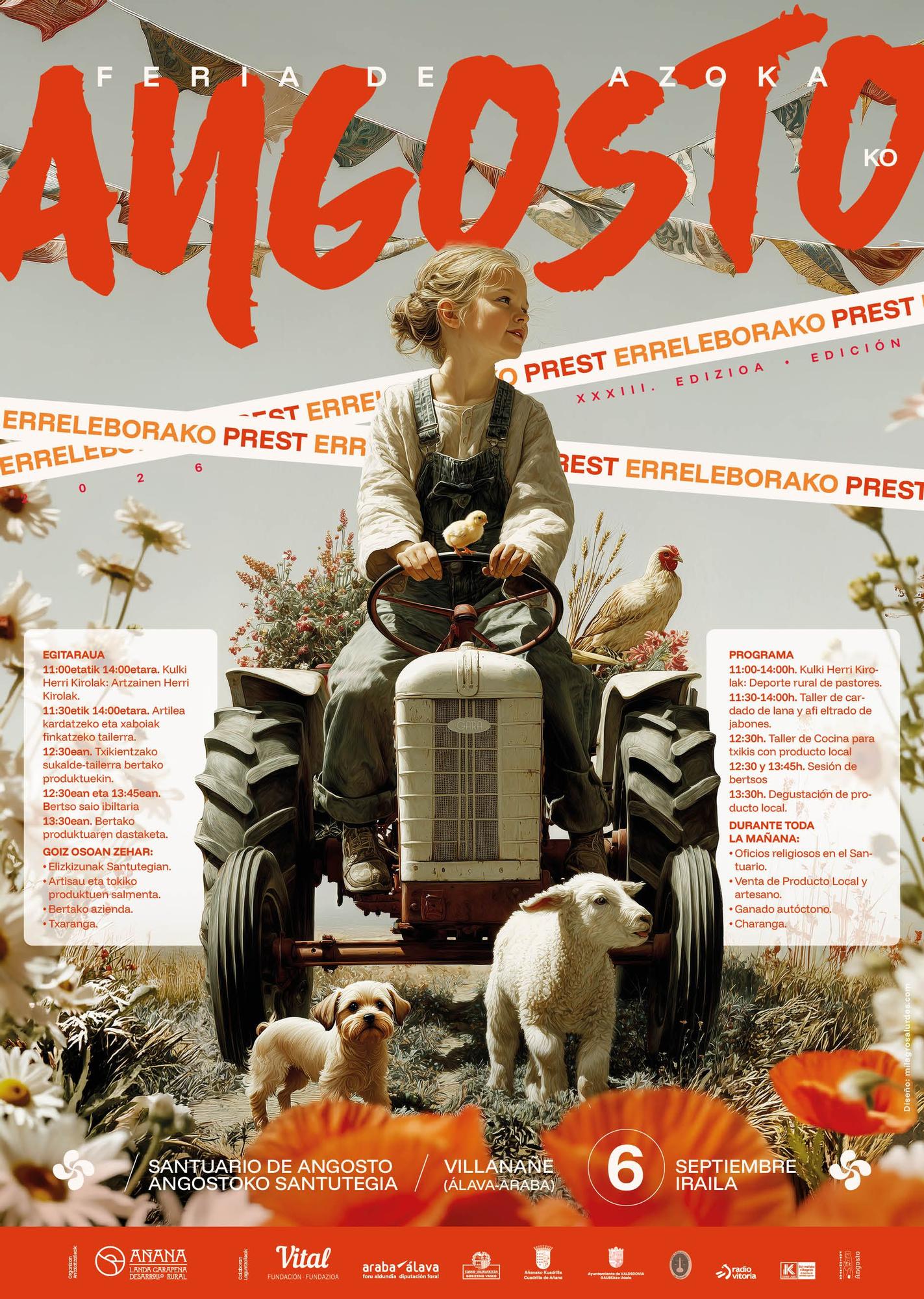 Cartel de la feria de Angosto llamando al relevo generacional en el sector primario