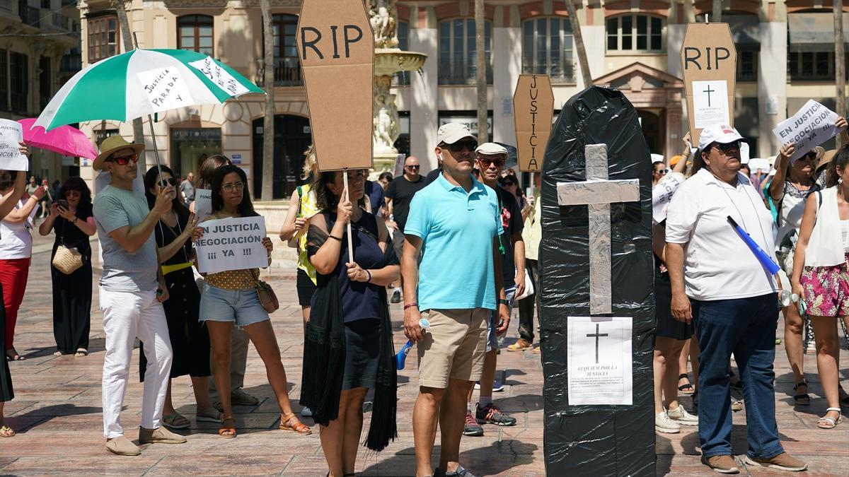 Protesta de funcionarios de Justicia, en una imagen de archivo.