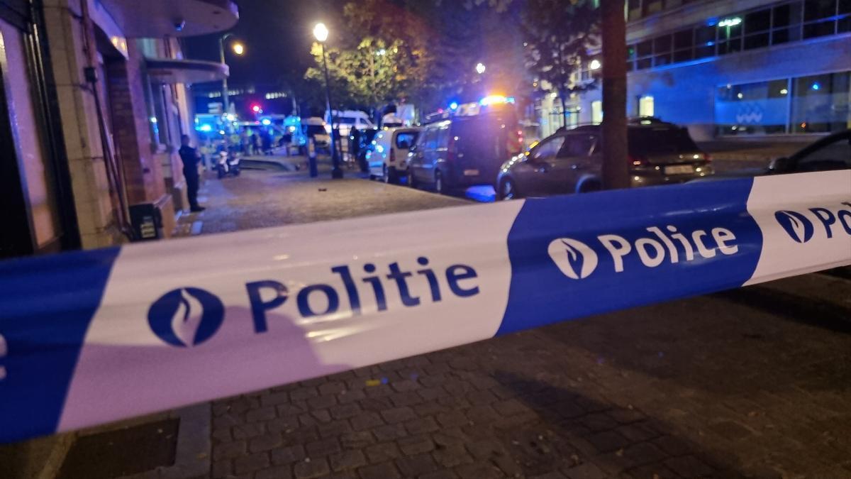 Imagen de un cordón policial en Bruselas.