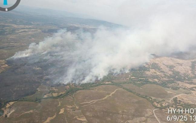 Evolución "favorable" del incendio de Castromil (Zamora).