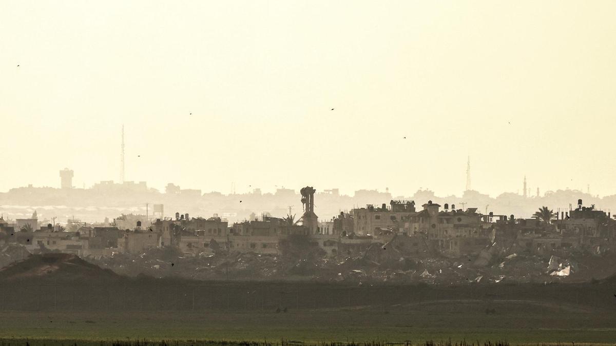 Imagen de la ciudad de Abasan, atacada por Israel