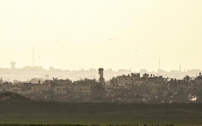 Imagen de la ciudad de Abasan, atacada por Israel