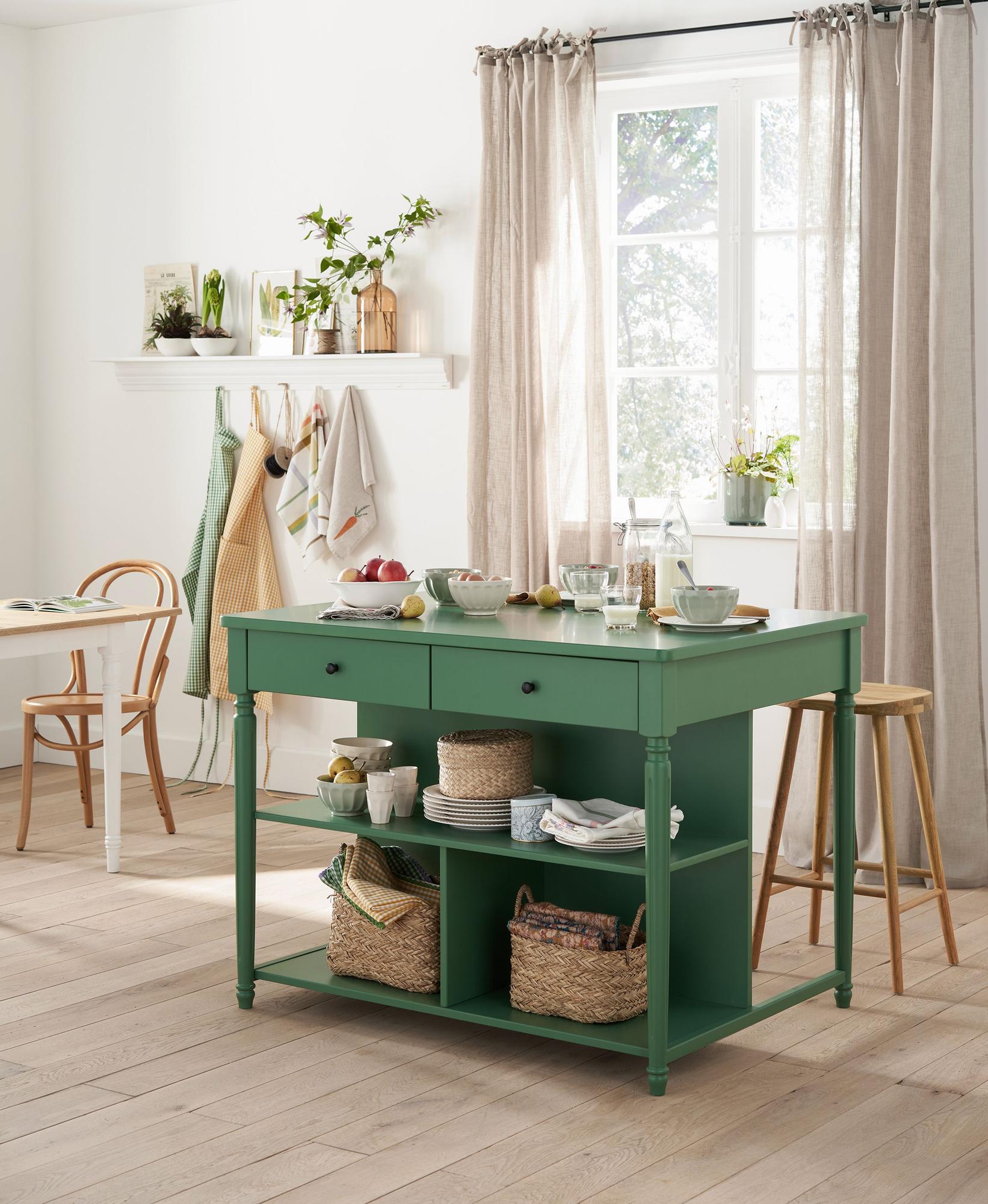 Este mueble de La Redoute permite disfrutar de una isla en la cocina sin hacer obras.