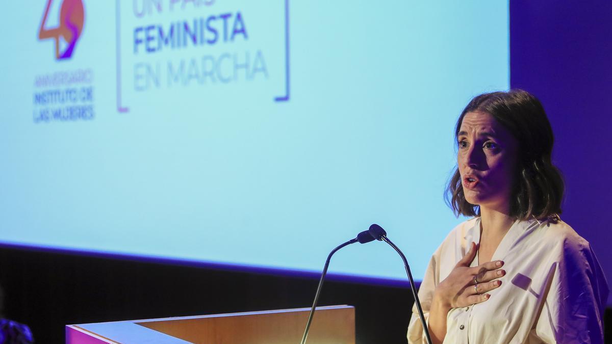 Irene Montero preside el acto institucional del 40 Aniversario del Instituto de las Mujeres en Madrid.