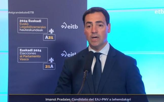 Imanol Pradales, en la sede de EITB, antes de participar en el debate electoral / EITB Imanol Pradales, en la sede de EITB, antes de participar en el debate electoral