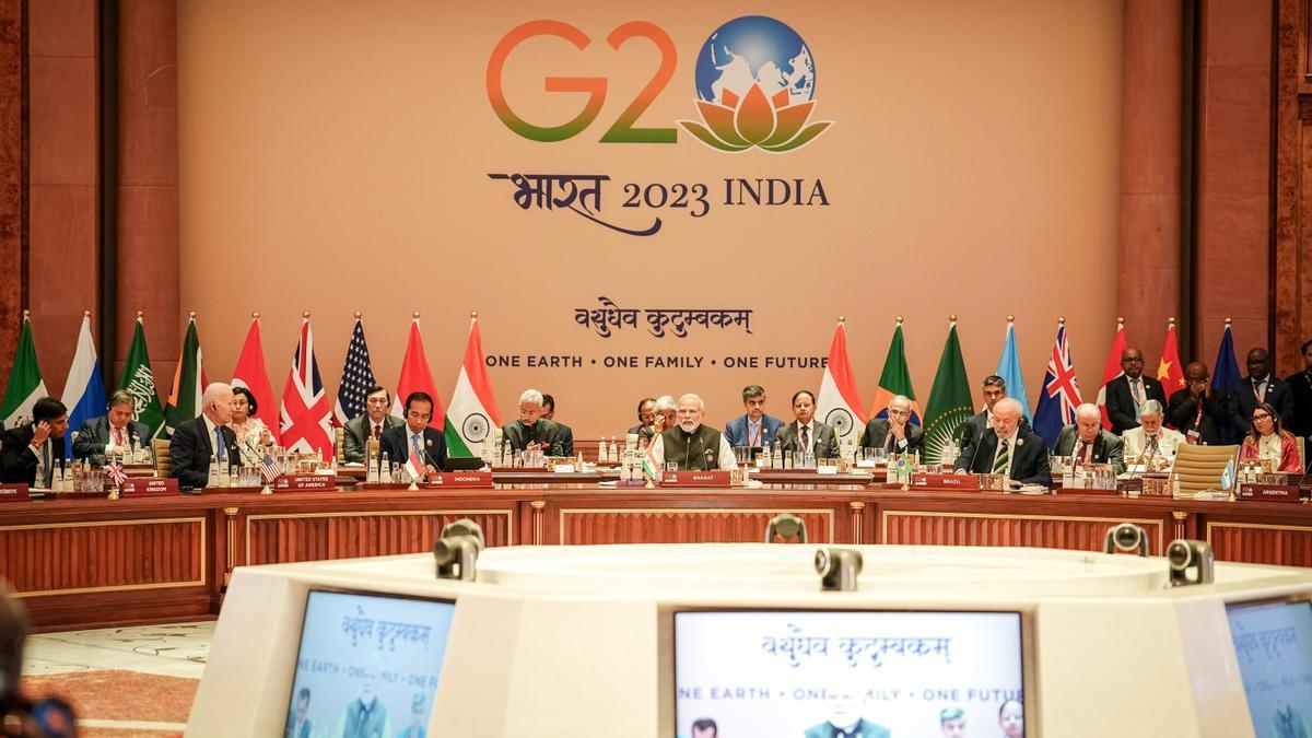 El primer ministro de la India, Narendra Modi, interviene en el G20.