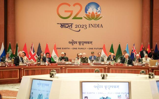 El primer ministro de la India, Narendra Modi, interviene en el G20. El primer ministro de la India, Narendra Modi, interviene en el G20.