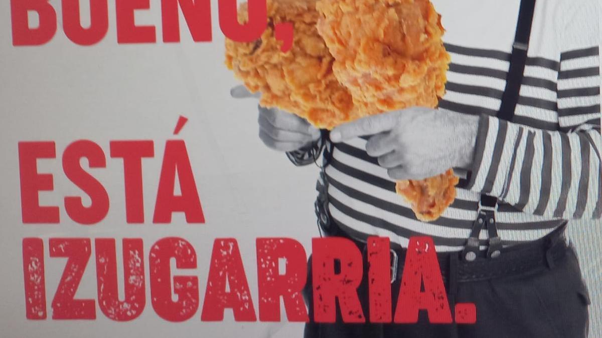 El cartel publicitario del restaurante