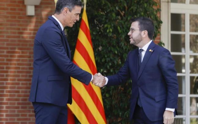 Pedro Sánchez y Pere Aragonés durante un encuentro pasado en Moncloa