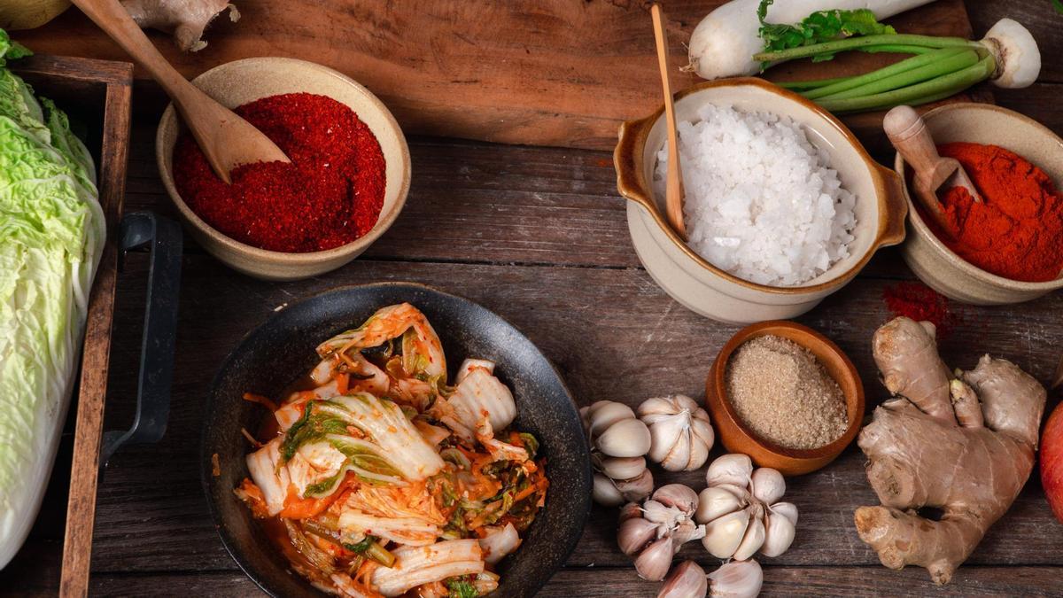 Vegetales para preparar kimchi.