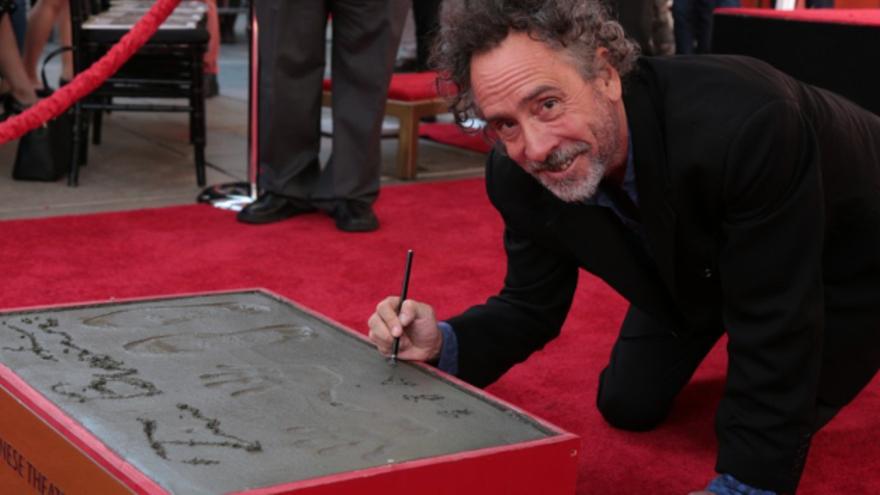 Tim Burton, en el Paseo de la Fama de Hollywood