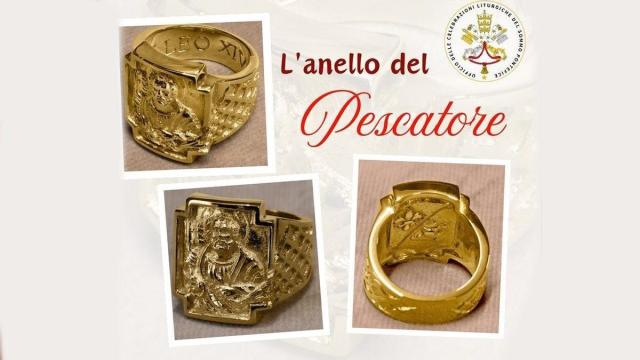 Fotos del Anillo del Pescador de León XIV / VATICAN NEWSS Fotos del Anillo del Pescador de León XIV