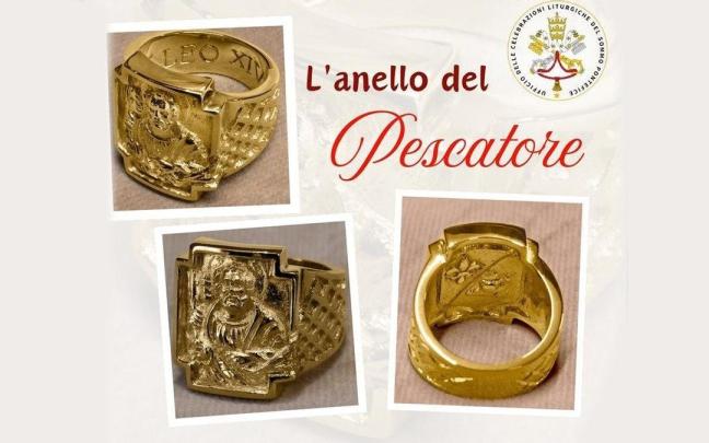 Fotos del Anillo del Pescador de León XIV / VATICAN NEWSS Fotos del Anillo del Pescador de León XIV