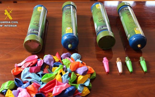 La Guardia Civil interviene óxido nitroso a cuatro menores en Asturias