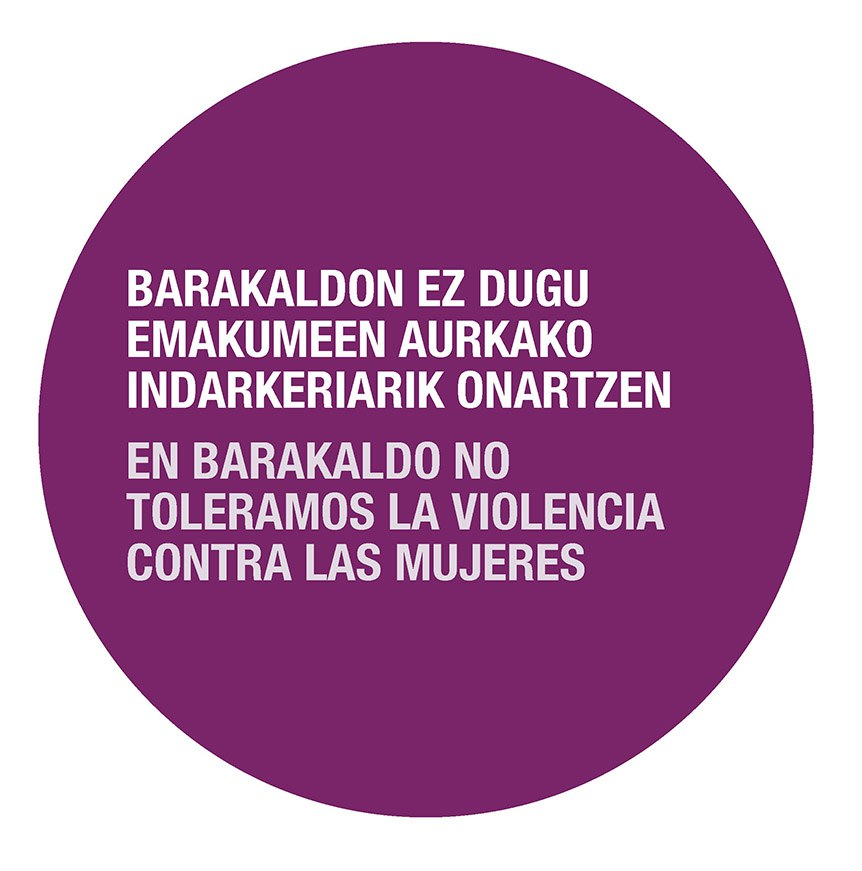 Punto morado de condena del Ayuntamiento de Barakaldo. PERFIL X