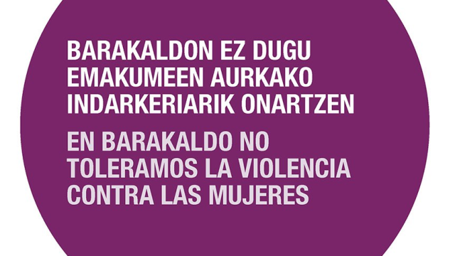 Punto morado de condena del Ayuntamiento de Barakaldo. PERFIL X