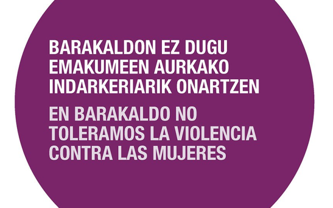 Punto morado de condena del Ayuntamiento de Barakaldo. PERFIL X