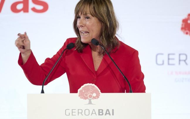 Uxue Barkos, en un acto de Geroa Bai. Unai Beroiz