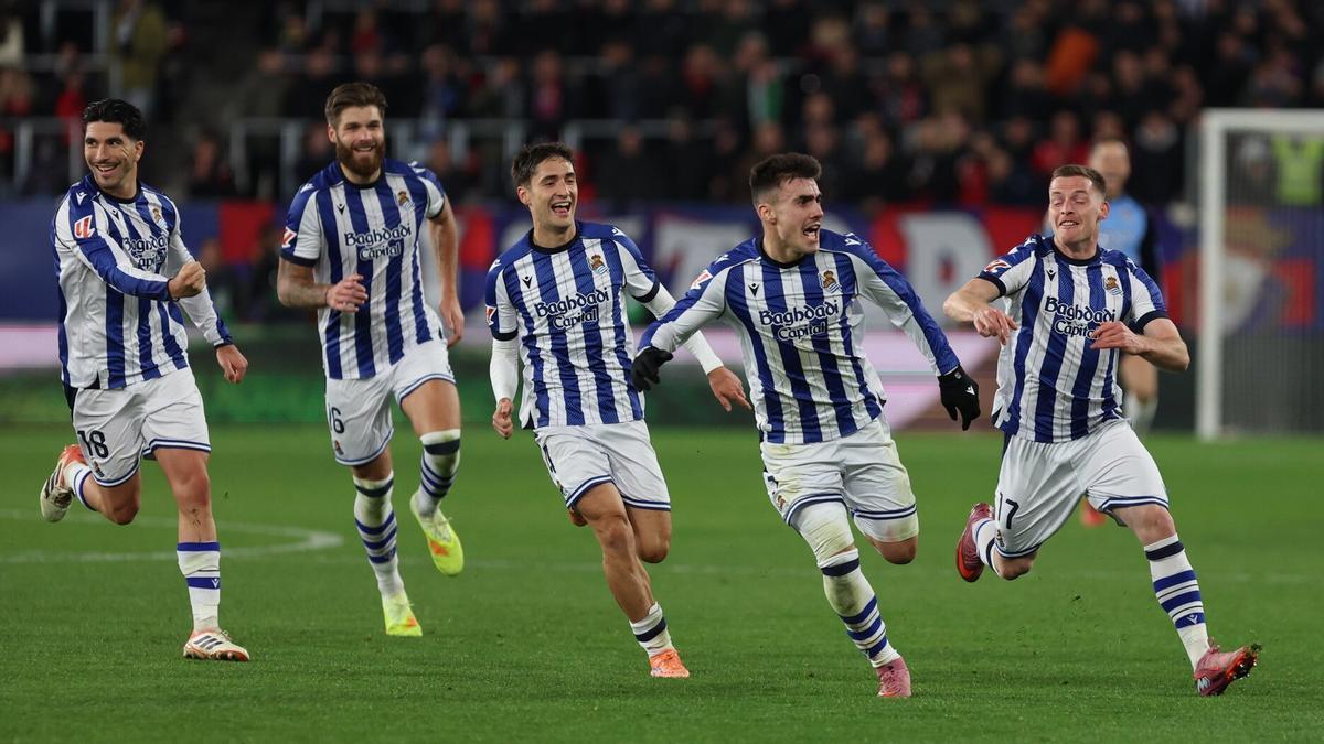 Barrene celebra su gol ante Osasuna. UNAI BEROIZ