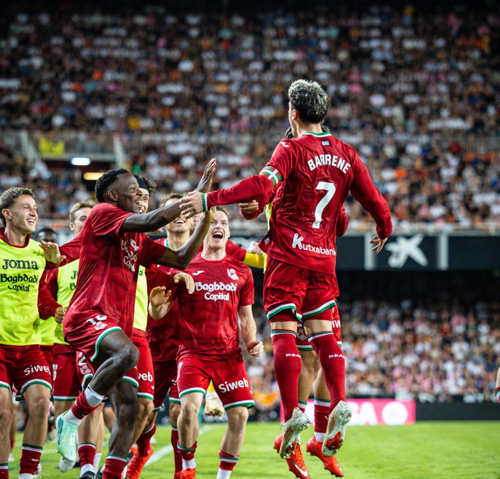 Barrene le dio los tres puntos a la Real con su gol. REAL SOCIEDAD