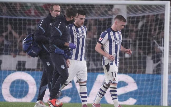 Ander Barrenetxea se retiró tocado el pasado sábado. RUBEN PLAZA