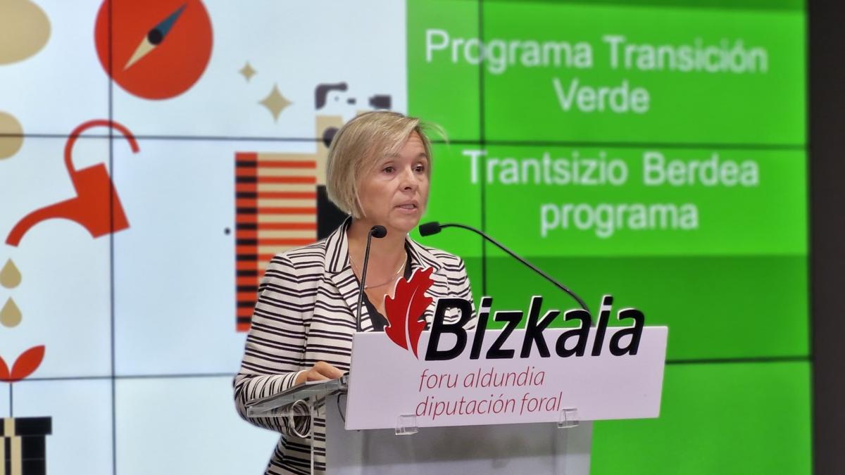 Ainara Basurko, diputada de Promoción Económica de la Diputación Foral de Bizkaia, ha presentado un nuevo programa Transición Verde que impulsa la descarbonización y la sostenibilidad en las pymes industriales 