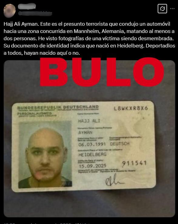 Bulo que circula por redes sociales