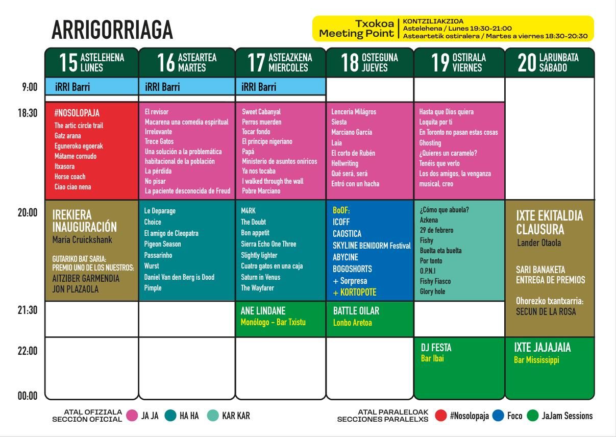 Principales citas y sesiones del Festival Humor en Corto de Arrigorriaga