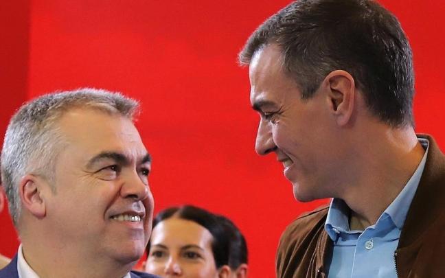 Cerdán junto a Pedro Sánchez durante un acto del PSOE. / Javier Bergasa Cerdán junto a Pedro Sánchez durante un acto del PSOE.