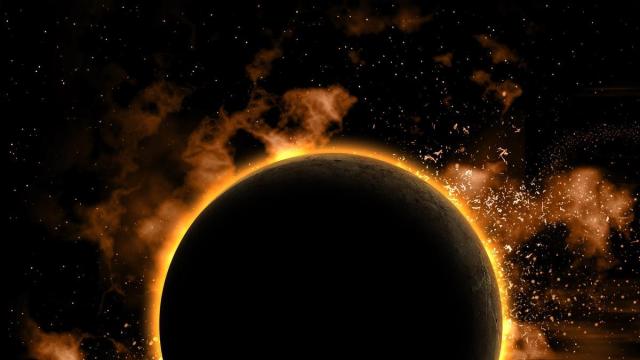 Un eclipse total de sol.