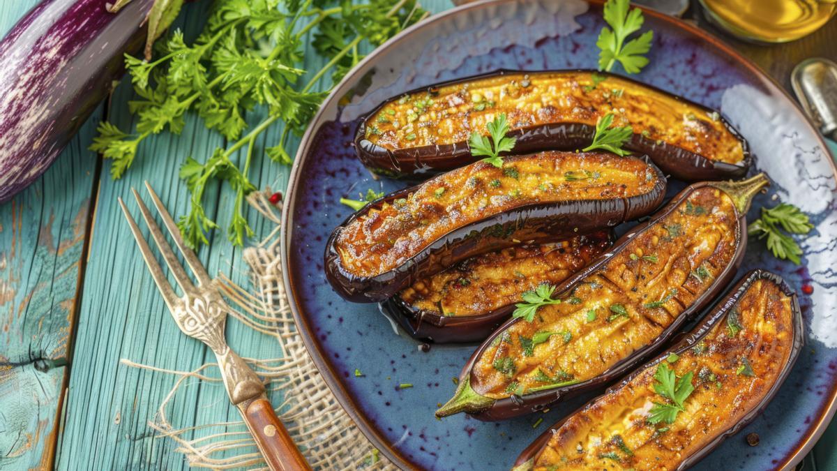 Berenjenas rellanas y gratinadas.
