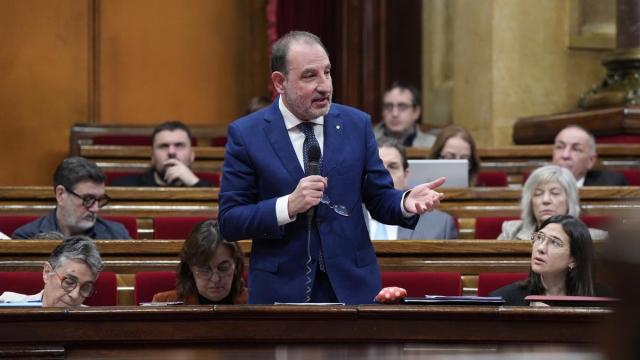 El conseller de Justicia, Ramón Espadaler, durante una sesión de control, en el Parlament de Catalunya