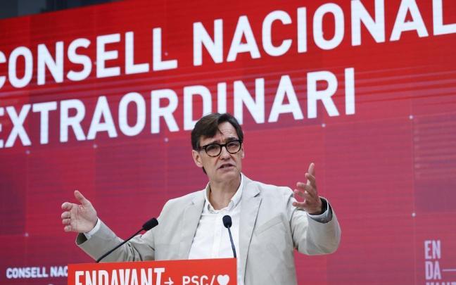 El primer secretario del PSC, Salvador Illa, durante su intervención en el Consell de su formación.