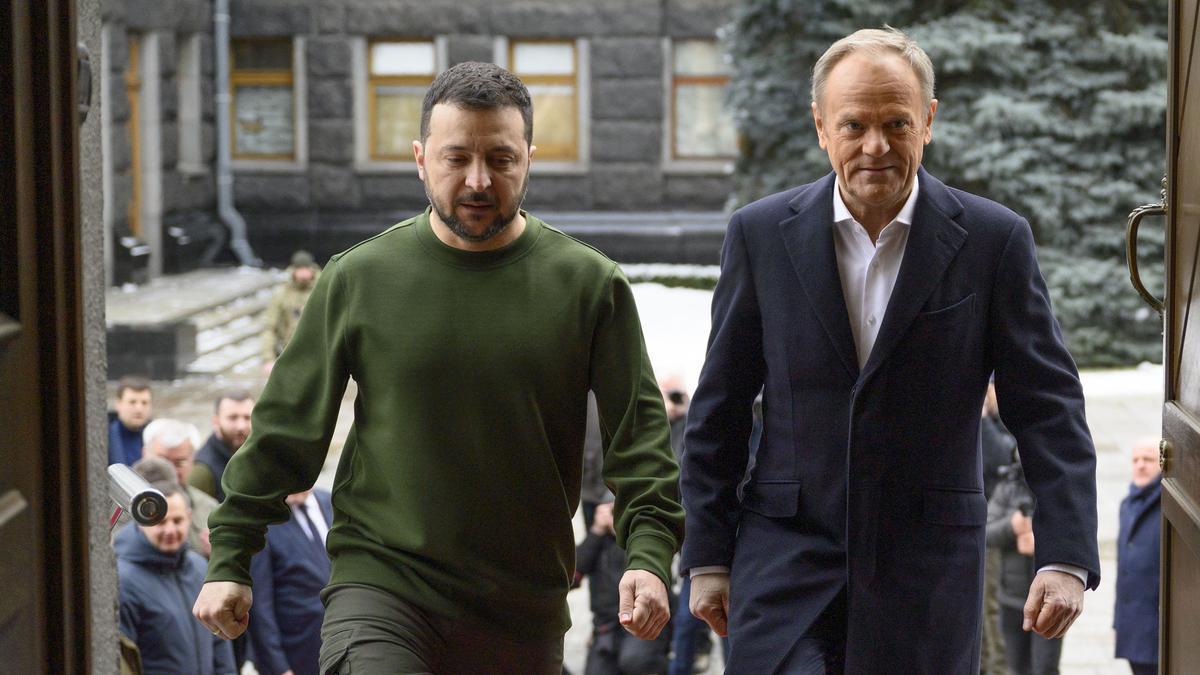 Zelenski junto al primer ministro polaco Donald Tusk.