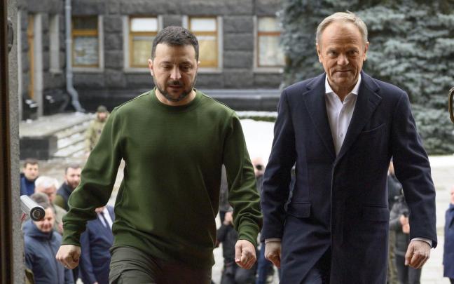 Zelenski junto al primer ministro polaco Donald Tusk. / EP Zelenski junto al primer ministro polaco Donald Tusk.