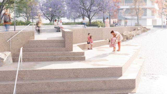 Recreación de la nueva zona de Andra Mari en Orio.