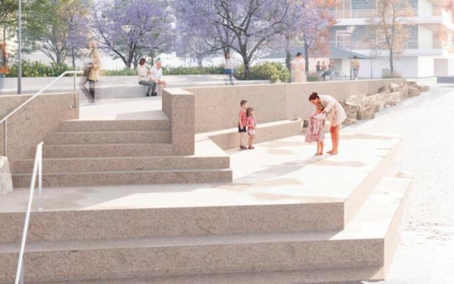 Recreación de la nueva zona de Andra Mari en Orio.