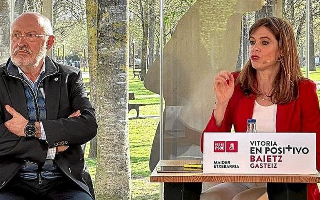 Jon Armentia (i) y Maider Etxebarria (d), ayer.