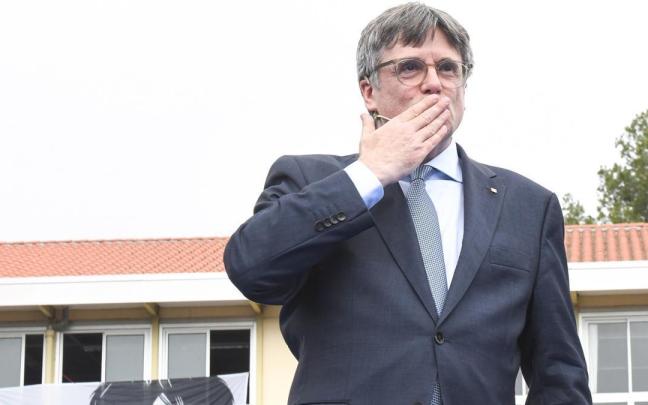 Carles Puigdemont, este sábado en la localidad de Elna.