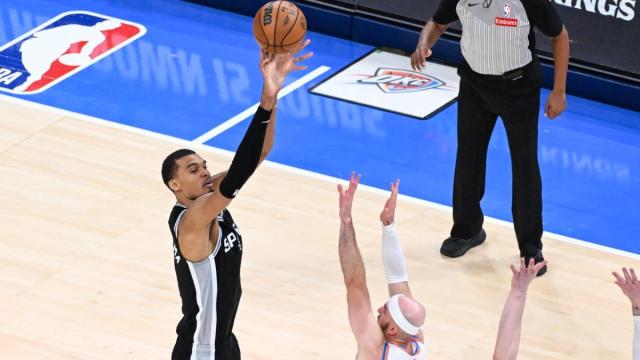 Victor Wembanyama durante el quinto partido de la serie frente a los Oklahoma City Thunder.