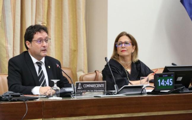 Momento en el que Xabier Txurruka comparece en el Congreso.