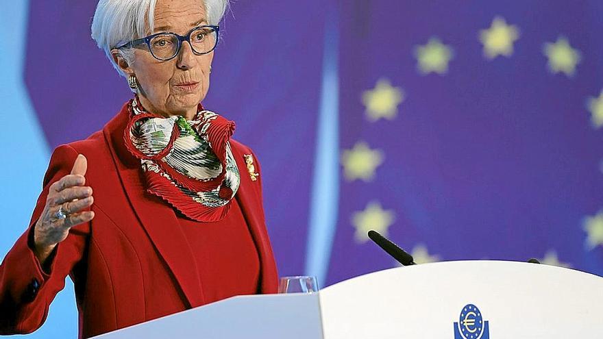 La presidenta del BCE, Christine Lagarde, ayer tras volver a subir los tipos. | FOTO: EFE