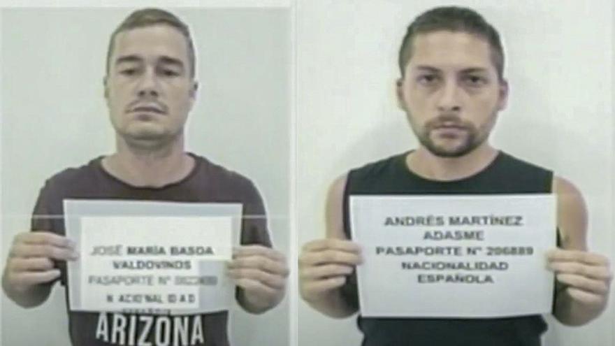 José María Basoa (i) y Andrés Martínez (d), detenidos en Venezuela.