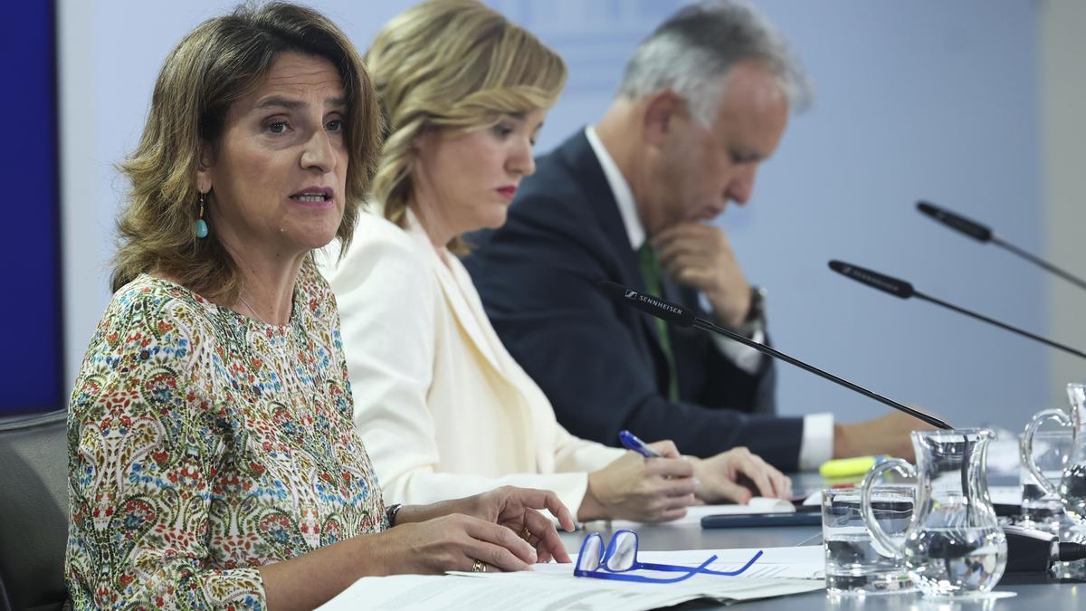 La ministra de Transición Energética, Teresa Ribera, intervenía ayer tras el Consejo de Ministros.