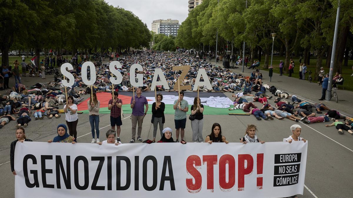 Manifestación por Palestina en Iruñea.