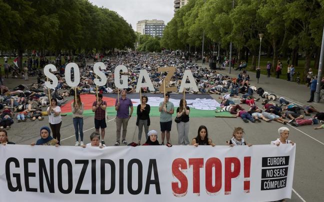 Manifestación por Palestina en Iruñea.