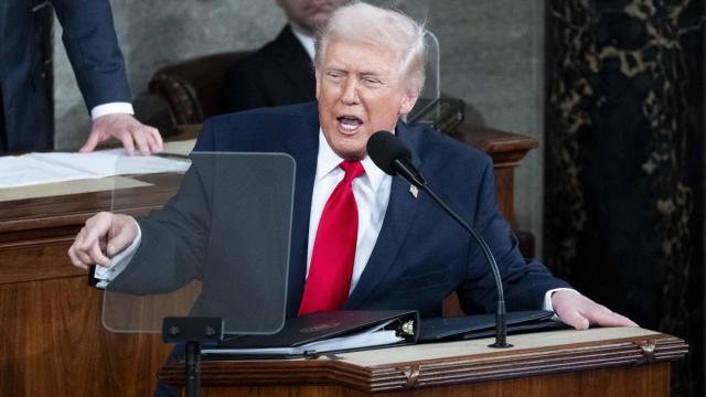 Trump durante el discurso sobre el Estado de la Unión.